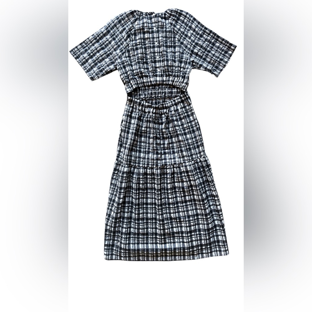 89. FREE PEOPLE Just Female Hamilton Midi Cut Dress in Black Motif NWT $168 - Picture 13 of 16